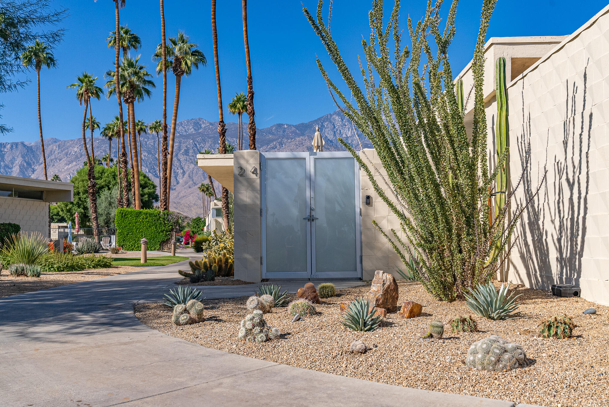 a view of a backyard of the house