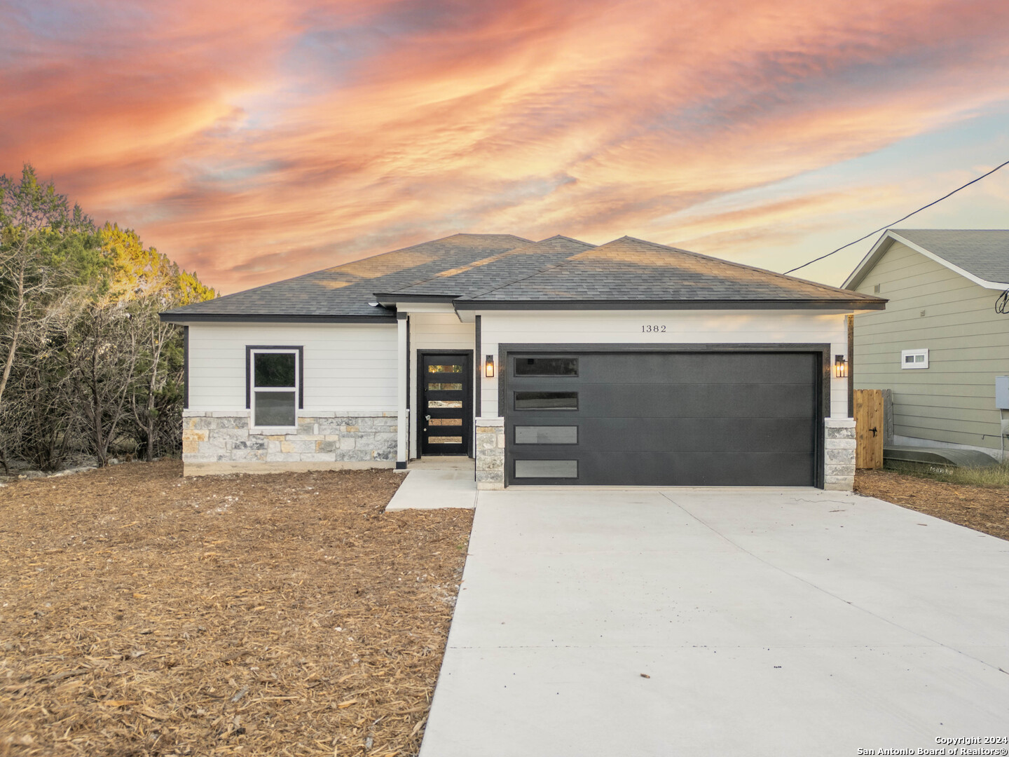 front view of a house with a outdoor space