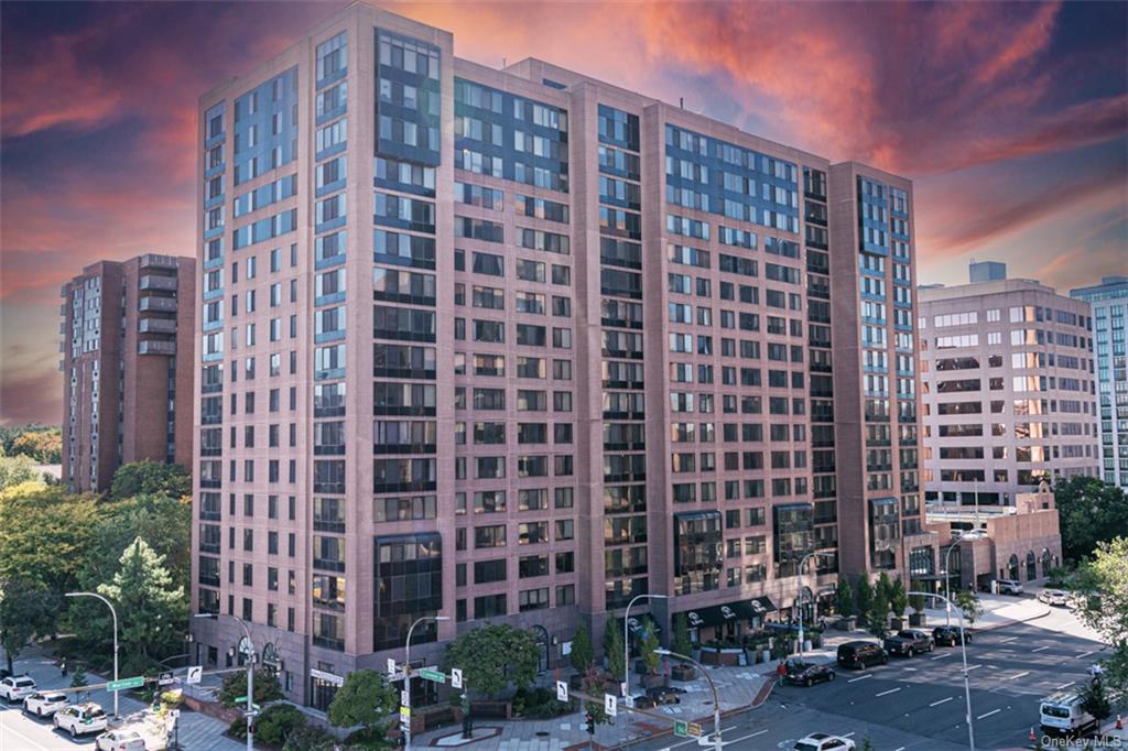 View of outdoor building at dusk