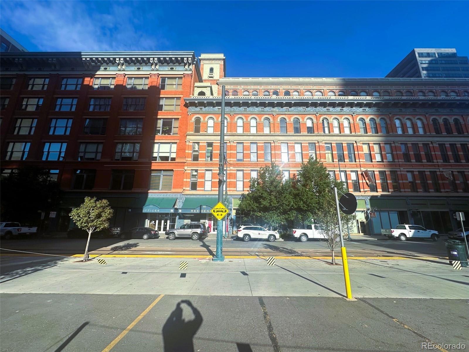 a view of a building with a street view