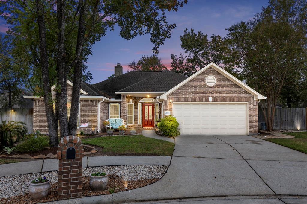 Charming one story home nestled on a cul de sac street.