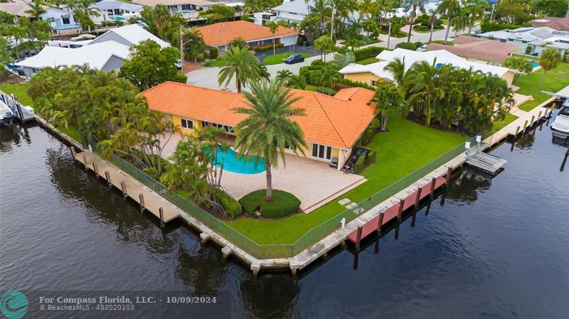 an aerial view of a house