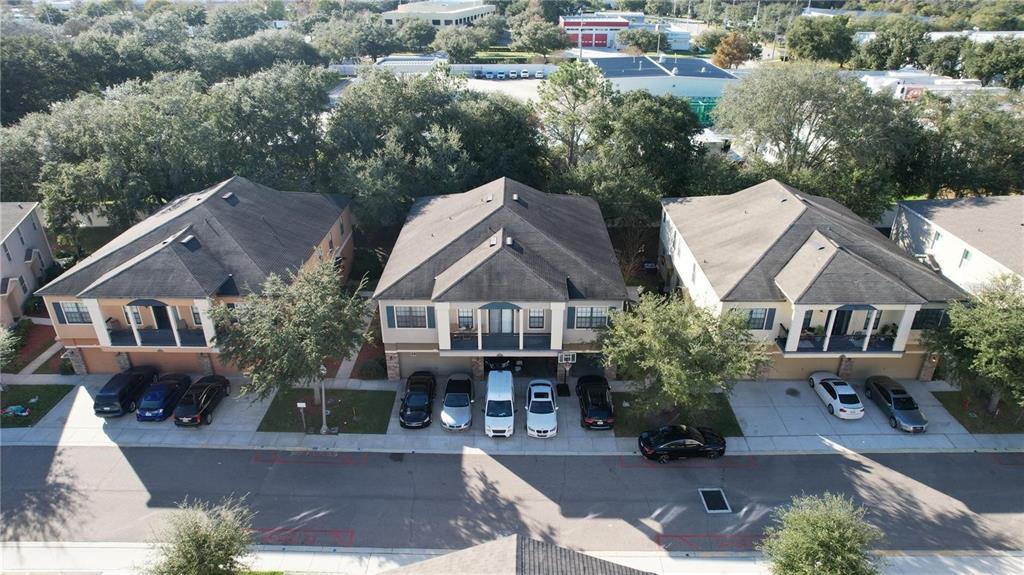 an aerial view of a house