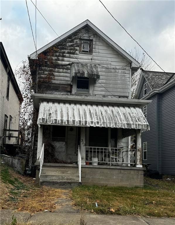 a view of a house with a balcony