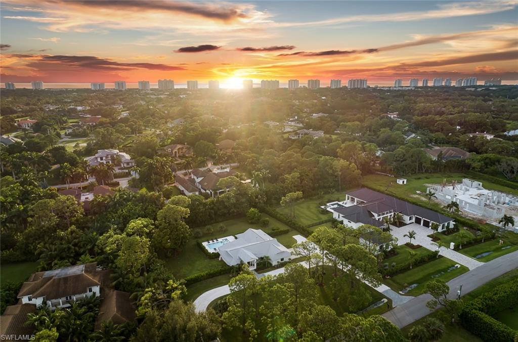 View of aerial view at dusk