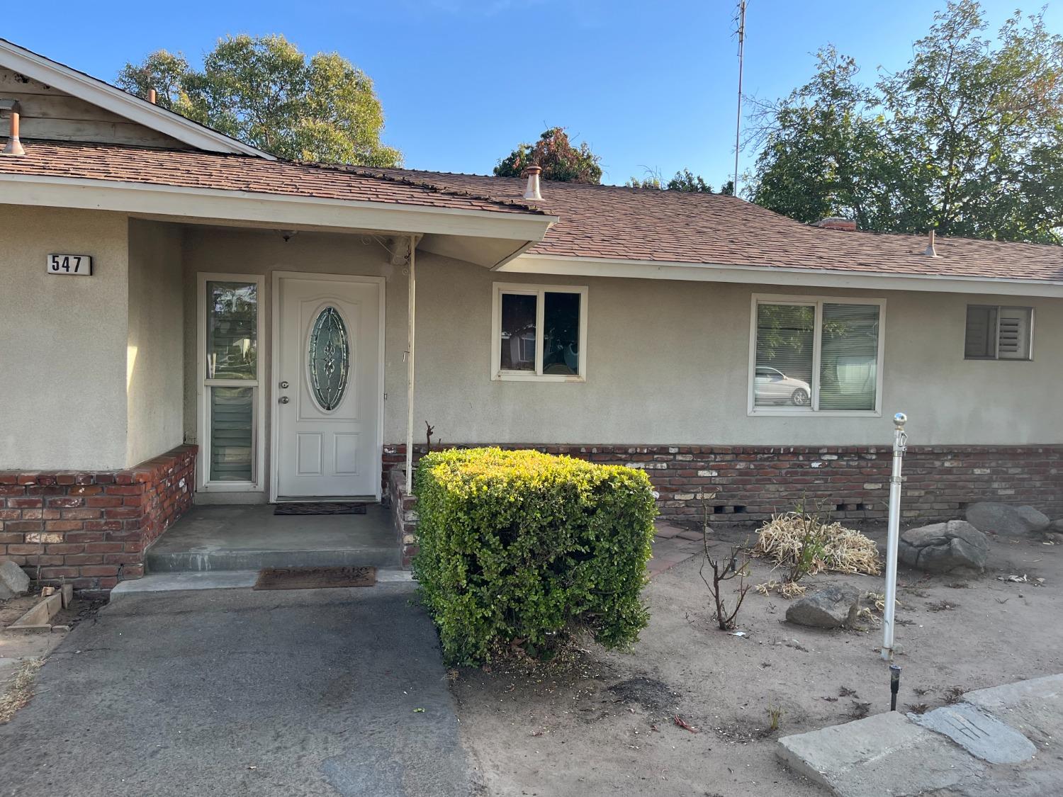 a front view of a house