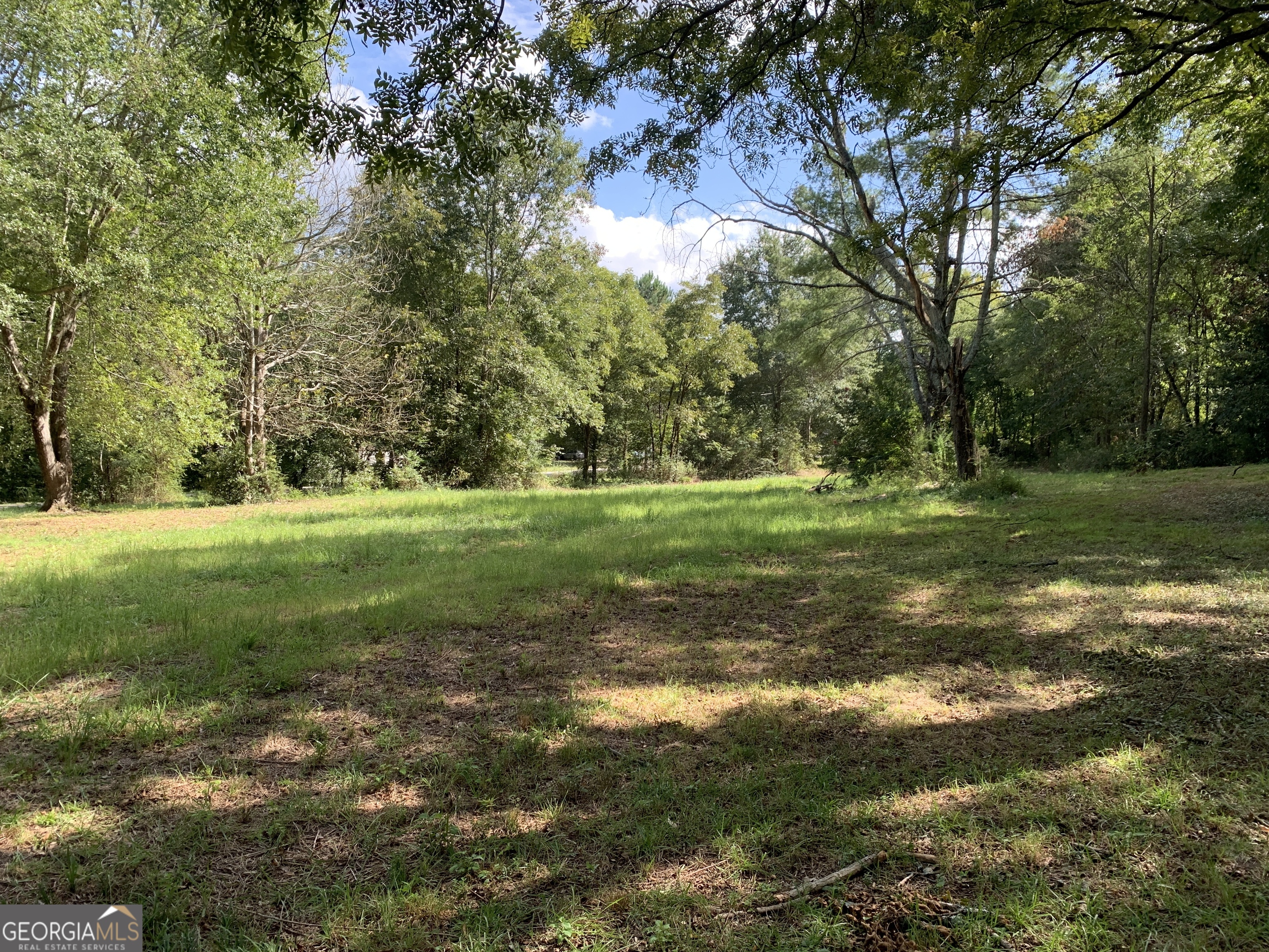 a backyard of a house with lots of green space