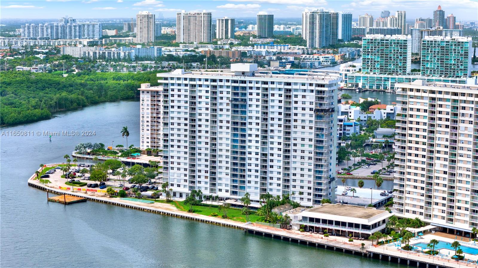 a view of a city with tall buildings