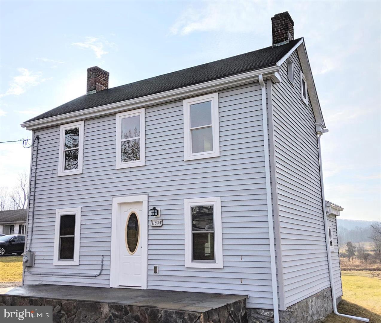 a front view of a house