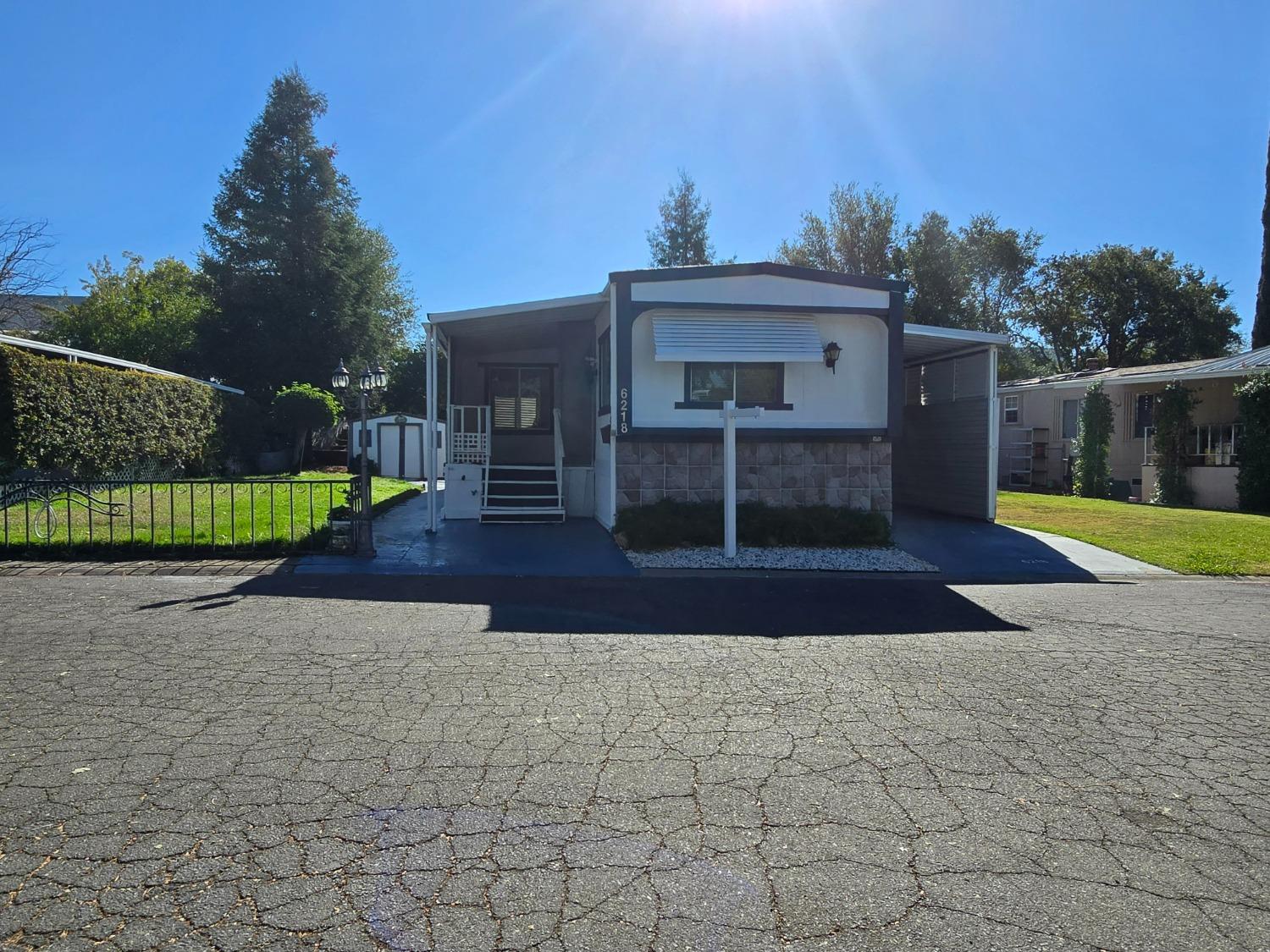 a view of backyard with green space