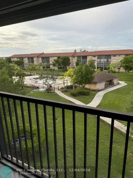 a view of city from a balcony