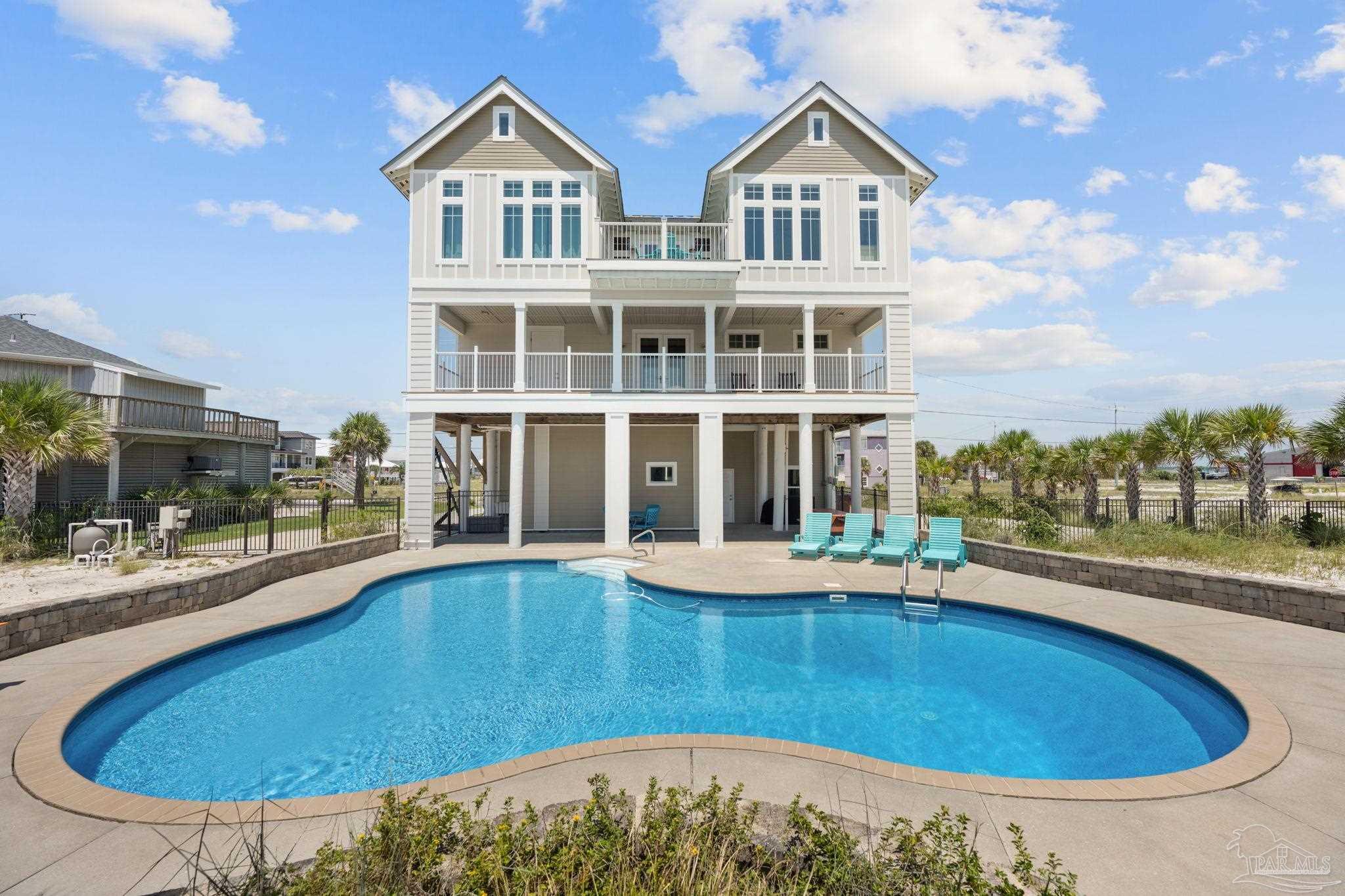 a view of outdoor space yard swimming pool and furniture