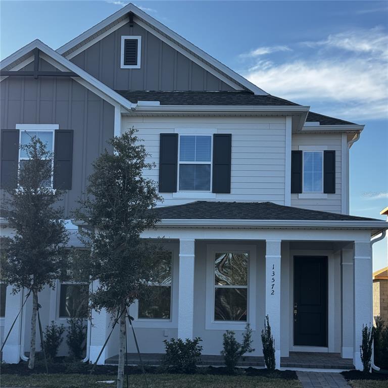 Front Architecture, Porch, Gutters, Pavers