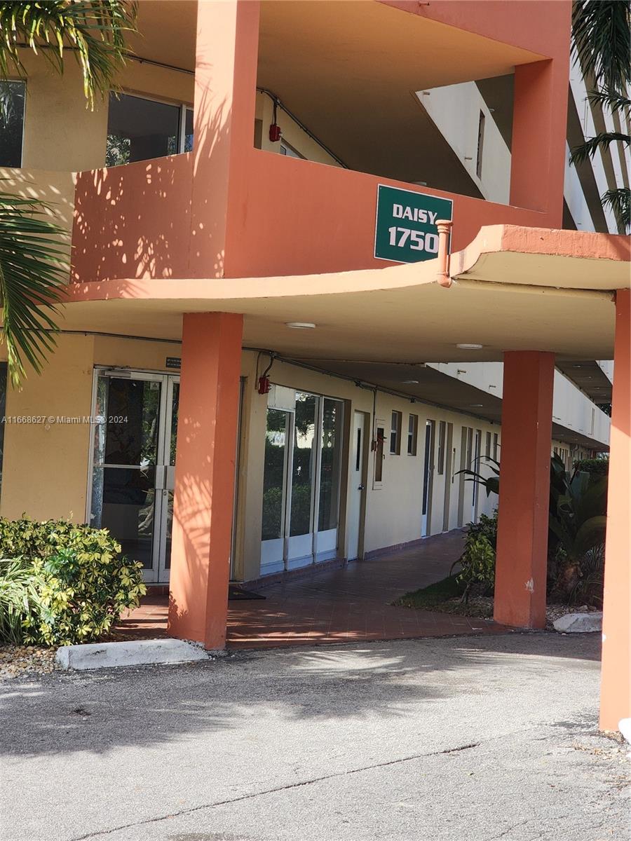 a view of entrance gate of building