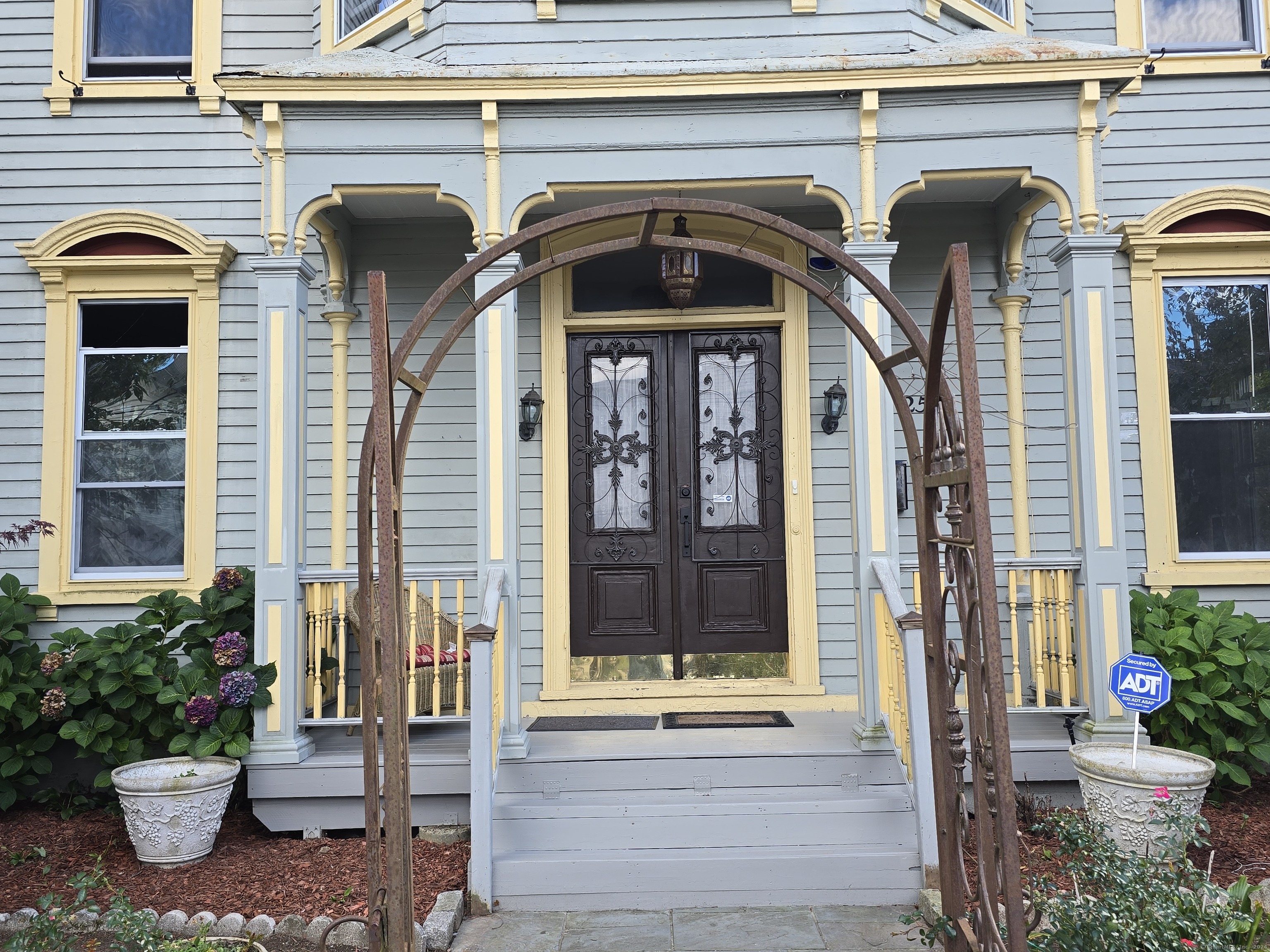 a front view of a house with a window