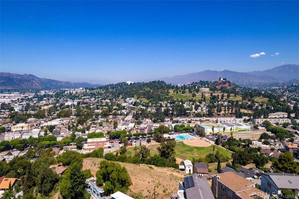 an aerial view of a city