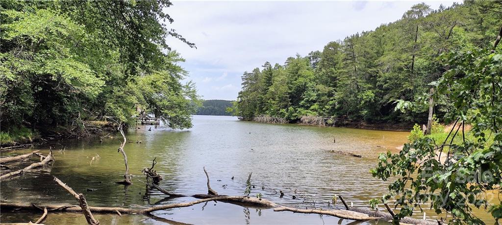 a view of a lake with houses