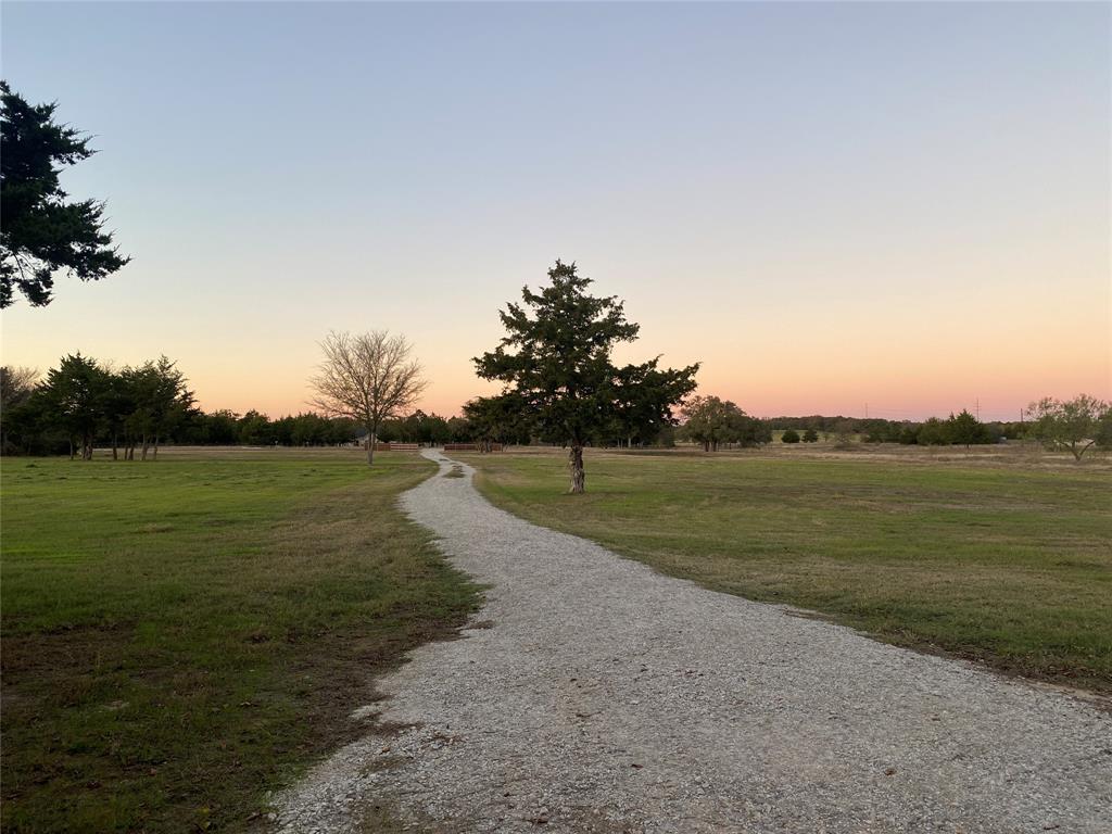 a view of a lake from a yard