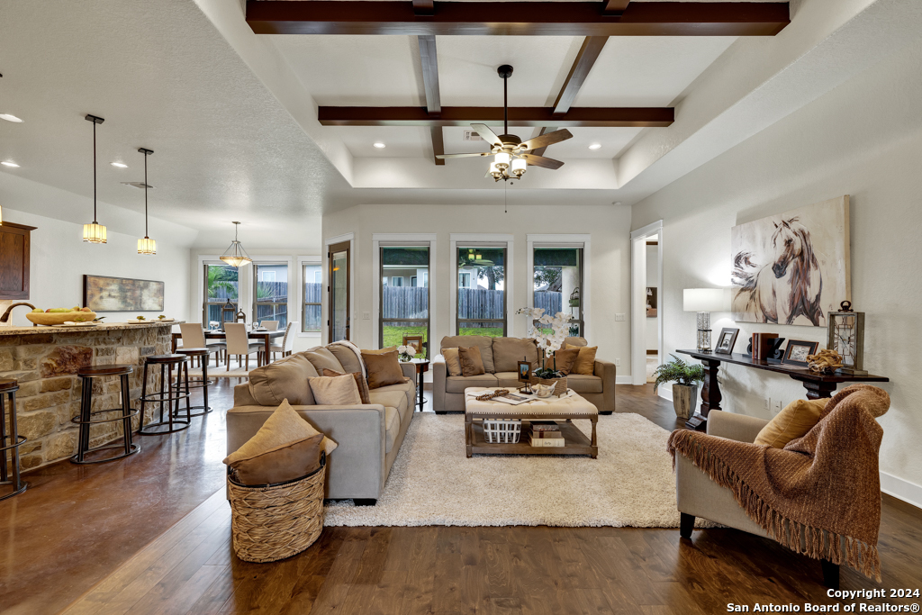 a living room with furniture