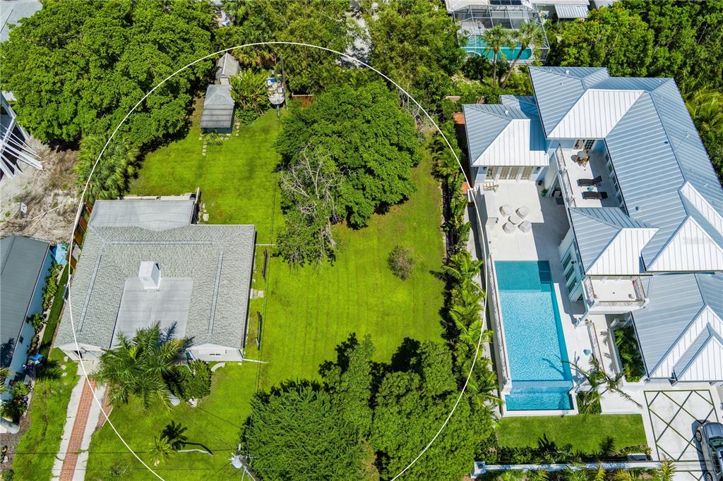 an aerial view of a residential houses