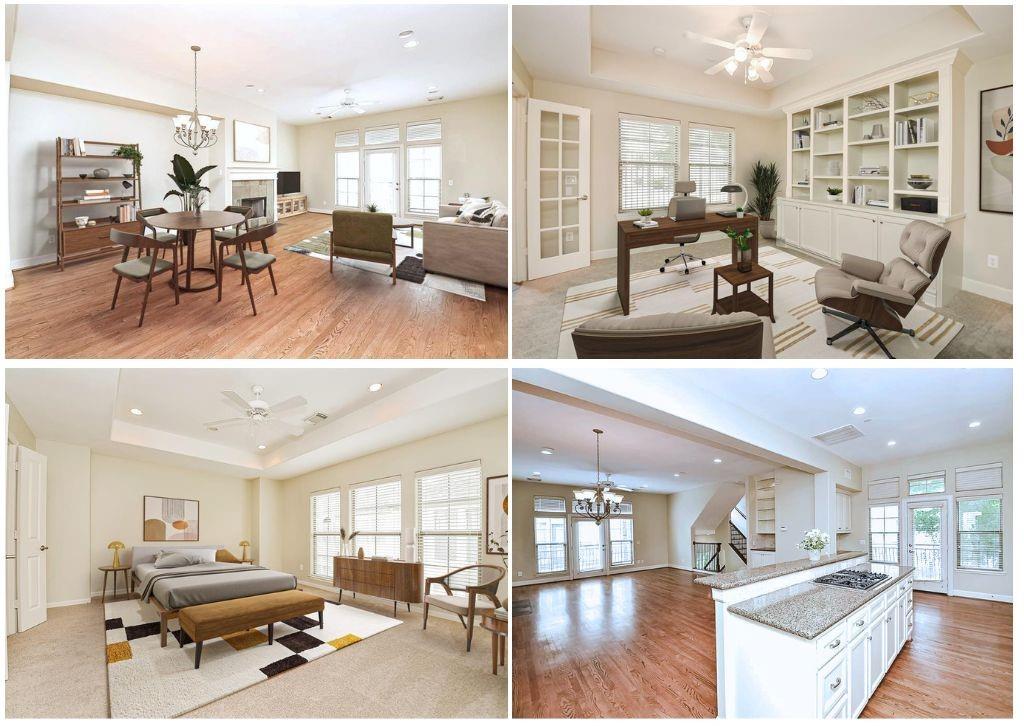 a view of living room and kitchen view