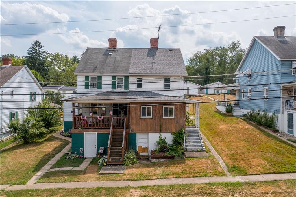 an aerial view of a house