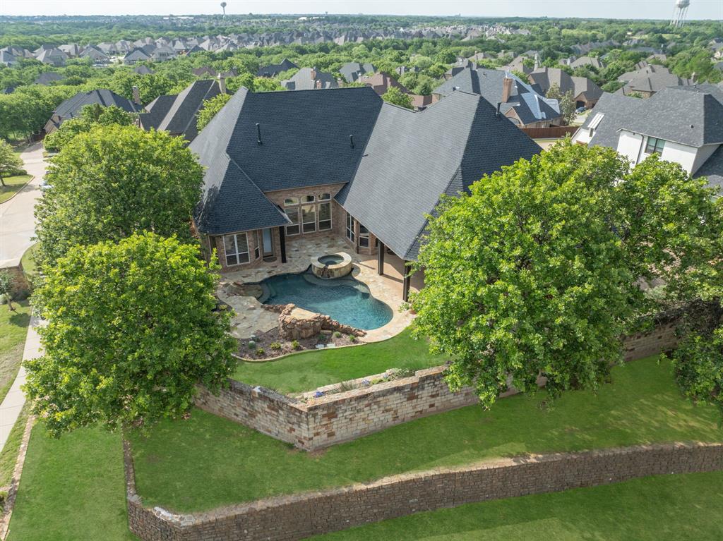 an aerial view of a house