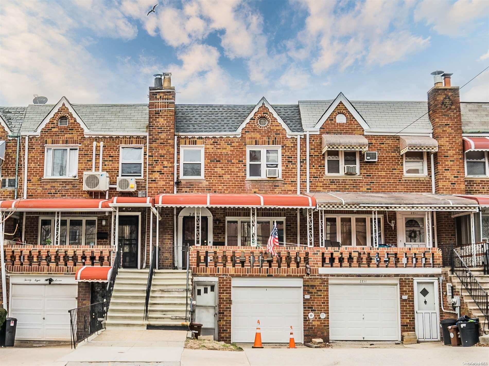 a front view of multiple houses