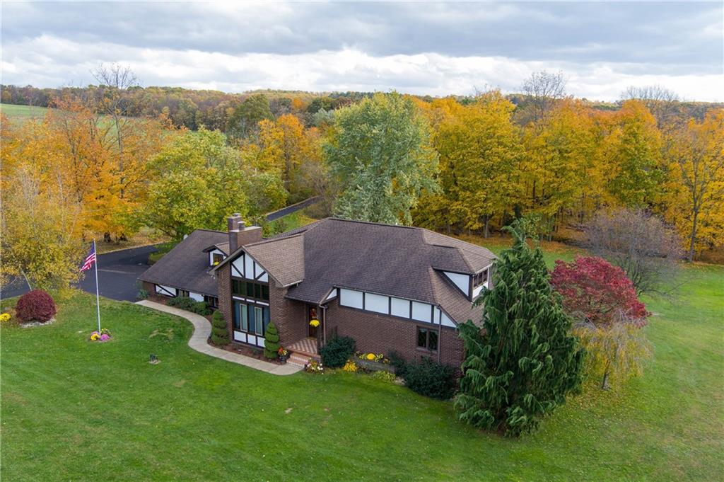 an aerial view of multiple house