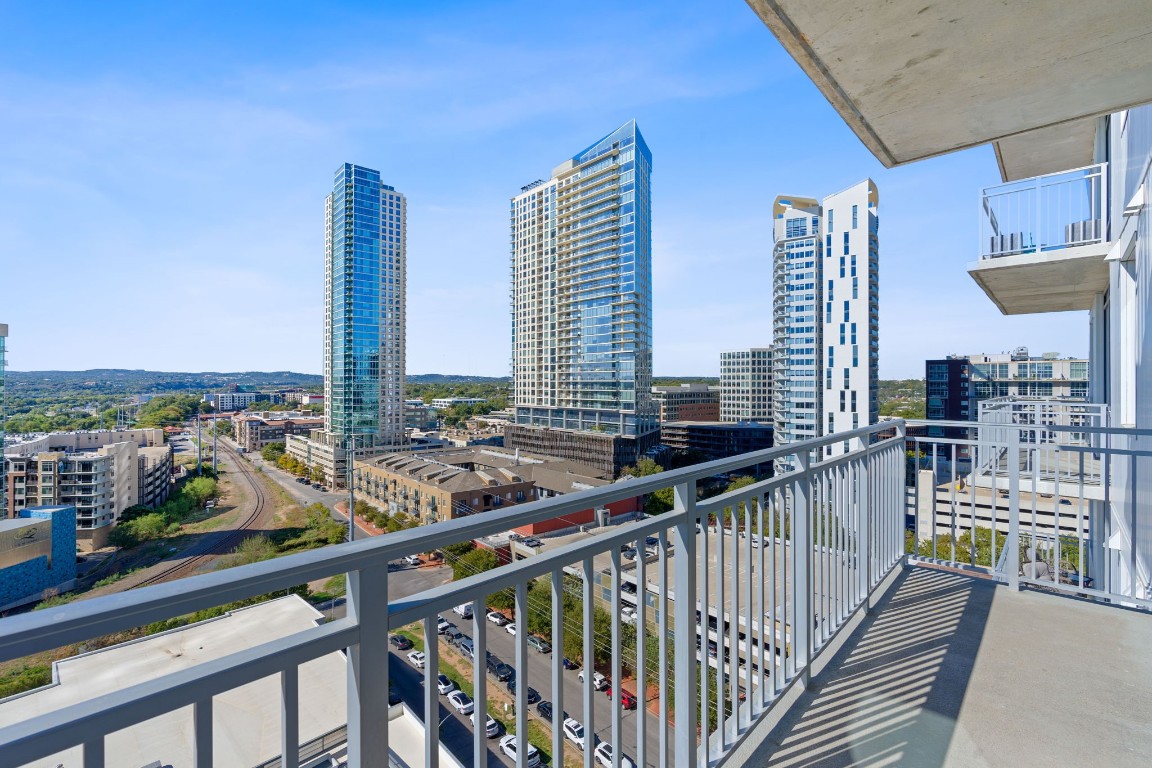 a view of city from balcony