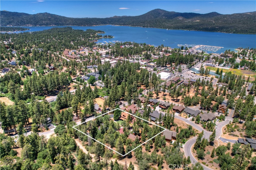 a view of a city with mountain