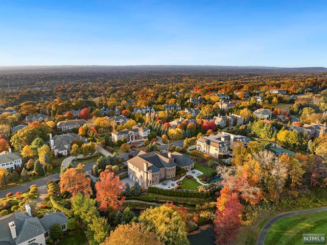 an aerial view of residential building and ocean