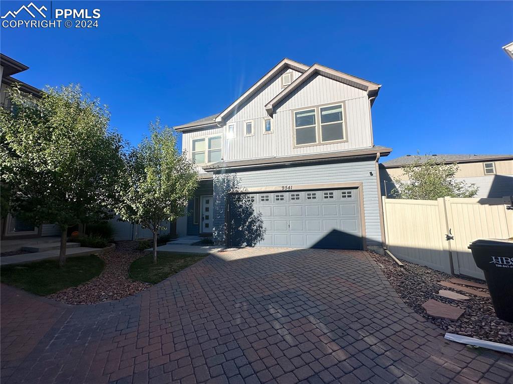 View of front of home with a garage