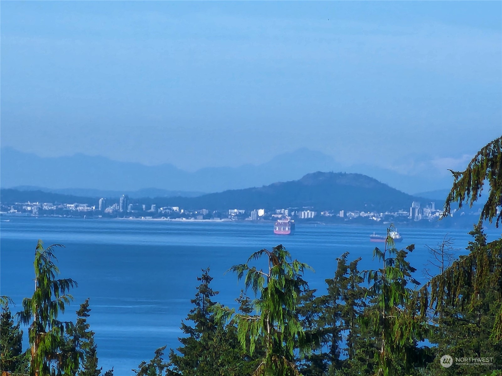 a view of city and ocean