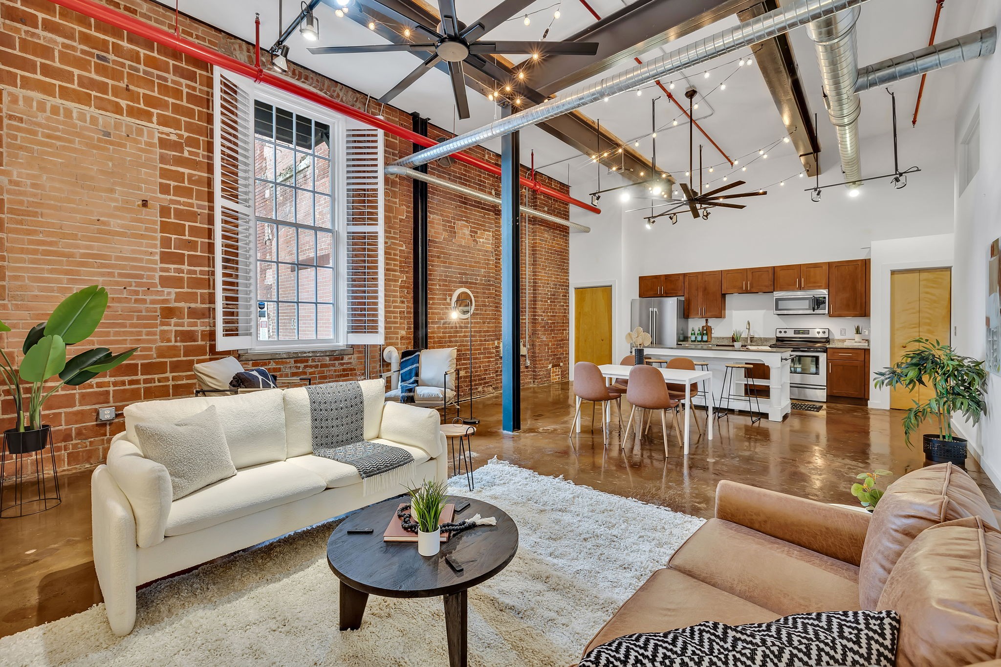 a living room with furniture