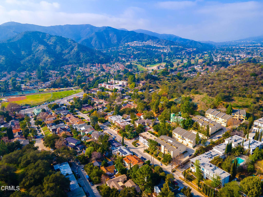 a view of city and mountain