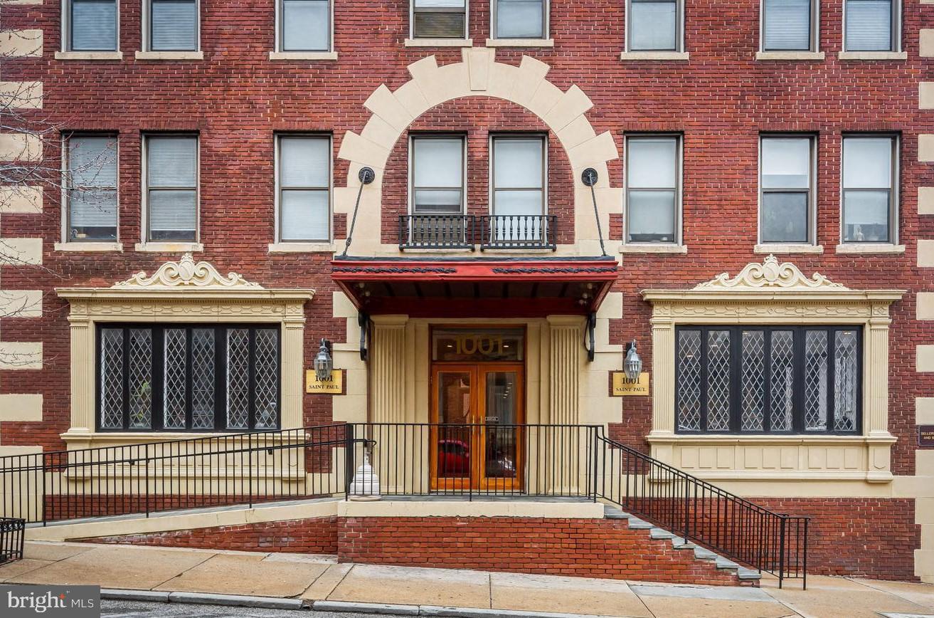 a view of a brick building