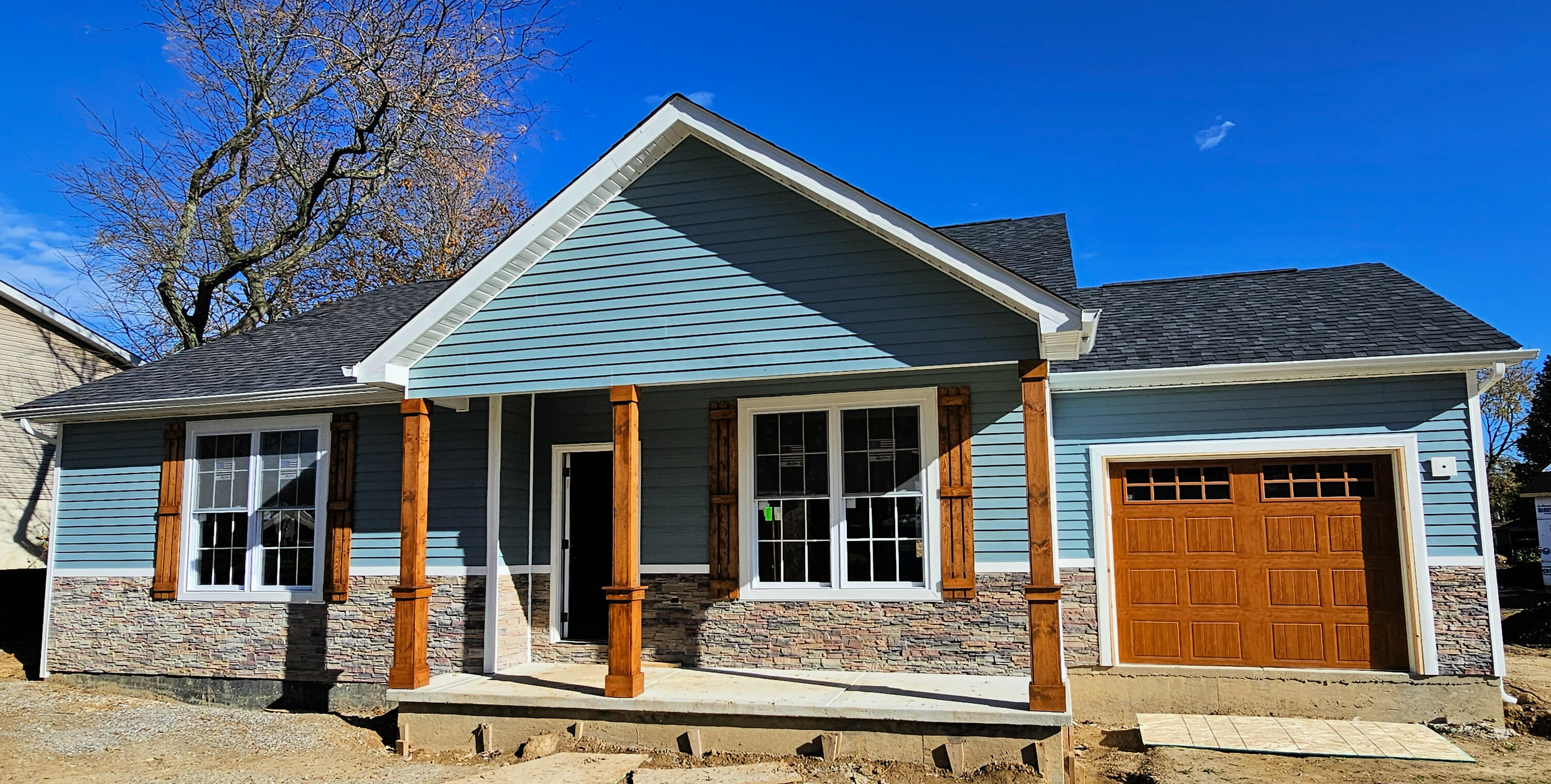 front view of a house with a porch