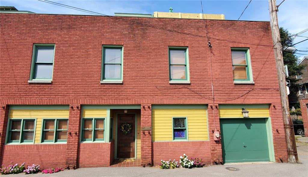 a view of brick building