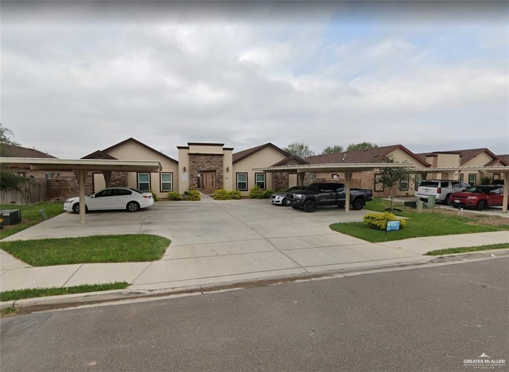 a car parked in front of a house