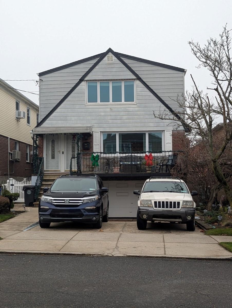 a car parked in front of a house