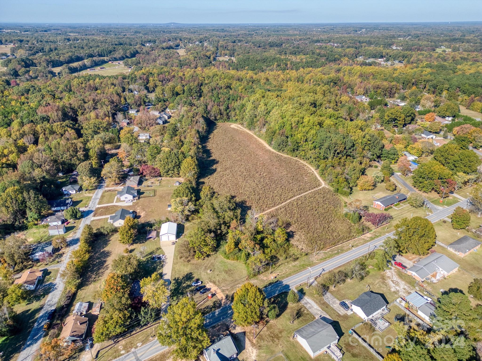 an aerial view of a house