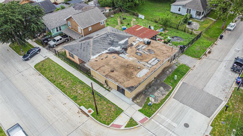 an aerial view of a house