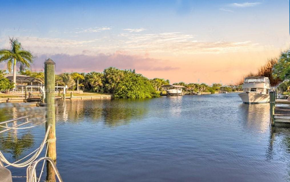 a view of a lake with a city