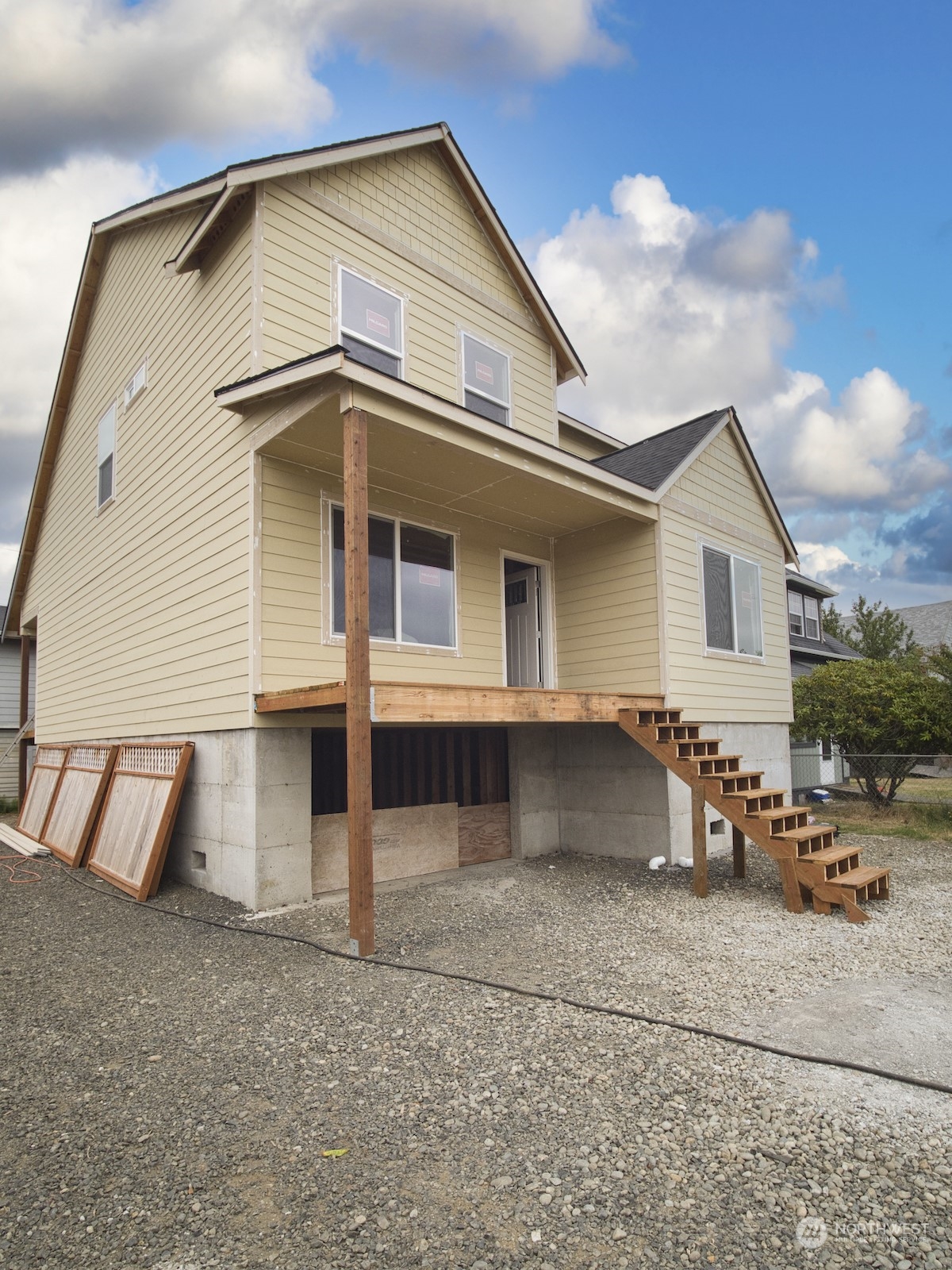 a view of a house with a patio