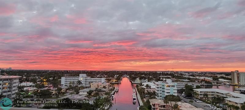 Balcony view sunset