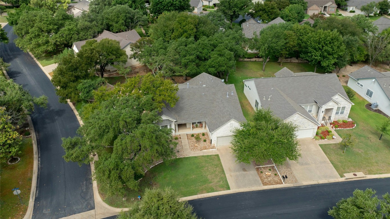 an aerial view of a house