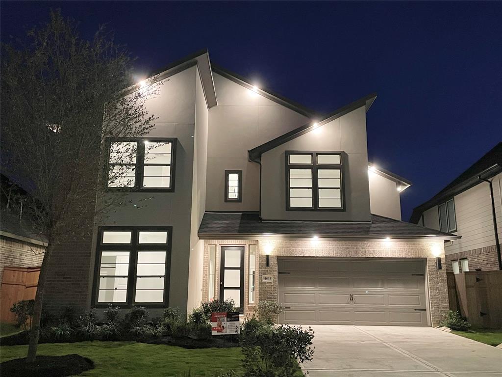 Twilight View of the High Curb Appeal Front Elevation