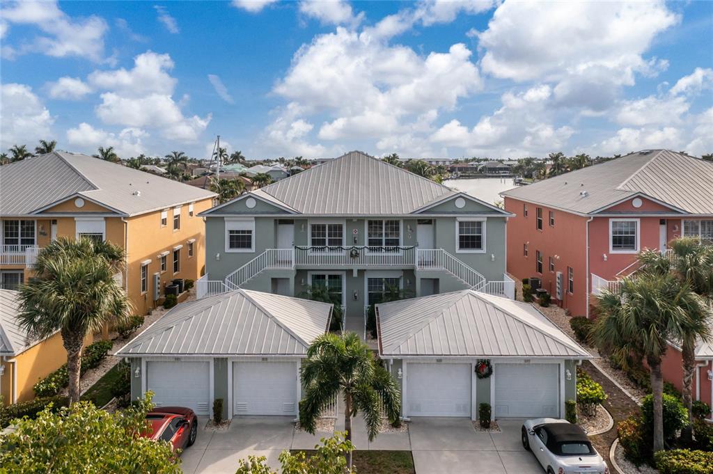 an aerial view of a house