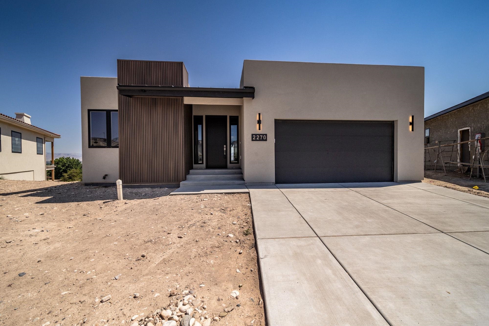 a front view of a house with shower